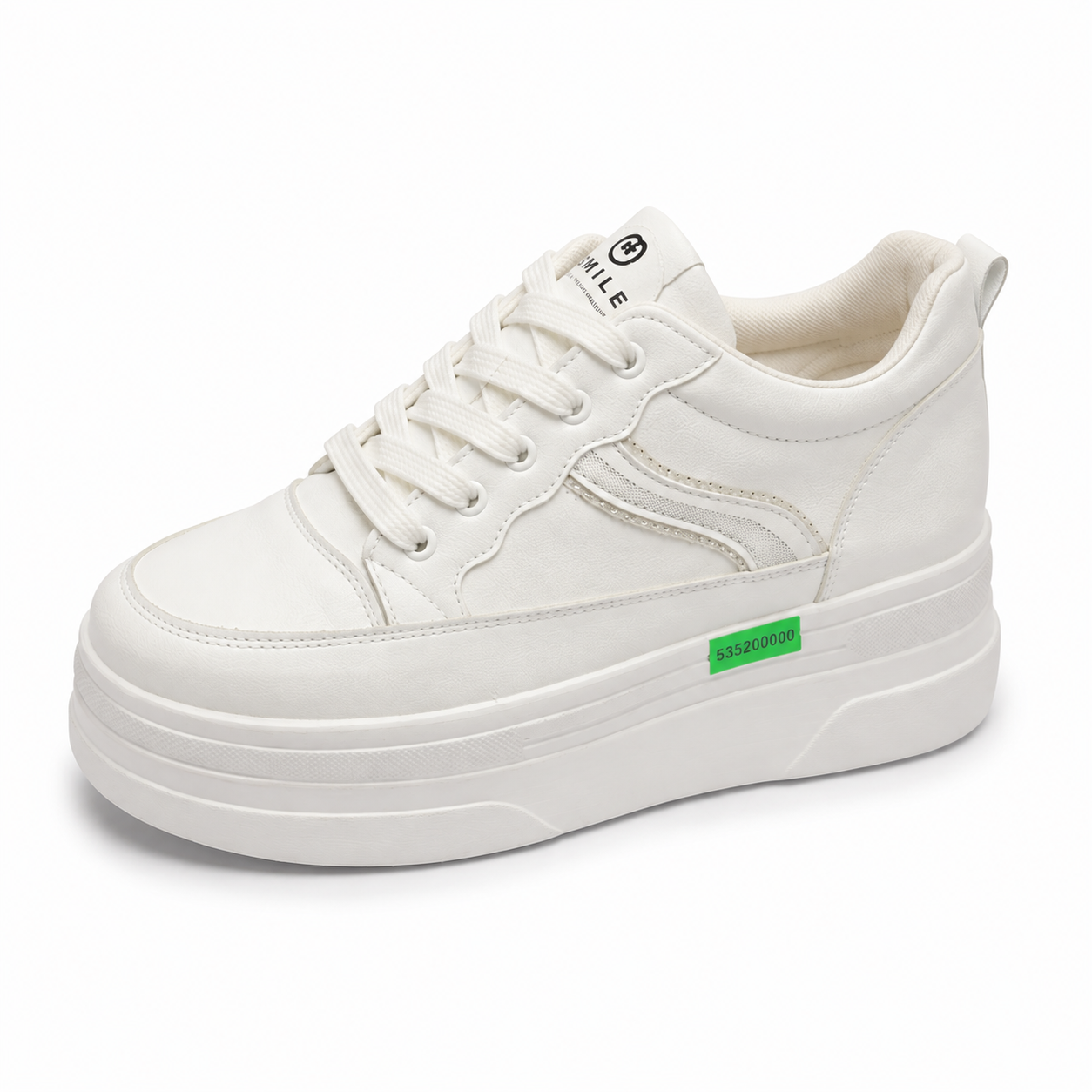 کتونی لژدار زنانه سفید مینیمال | Minimal White Platform Sneakers