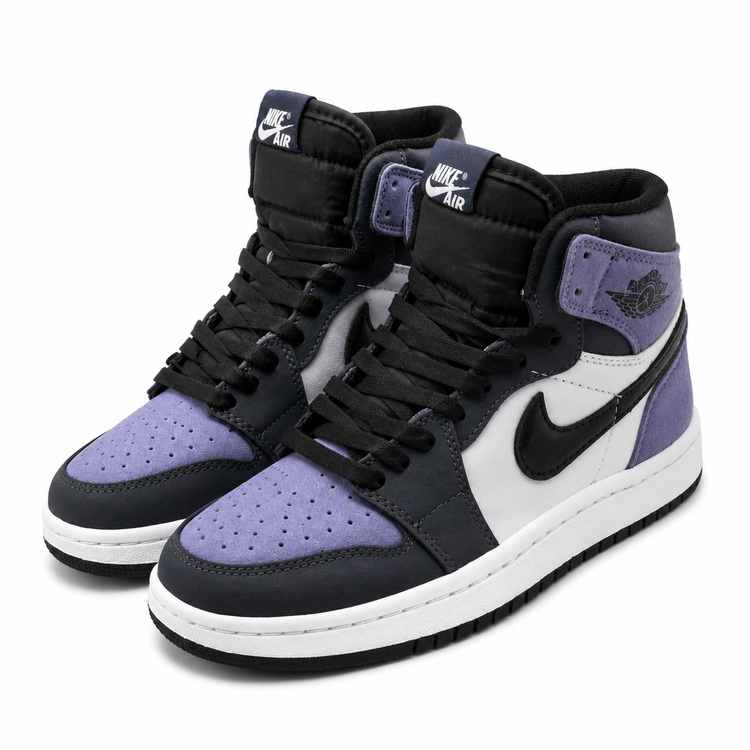 کتونی نایک جردن وان ساق بلند بنفش مشکی مدل Air Jordan 1 High