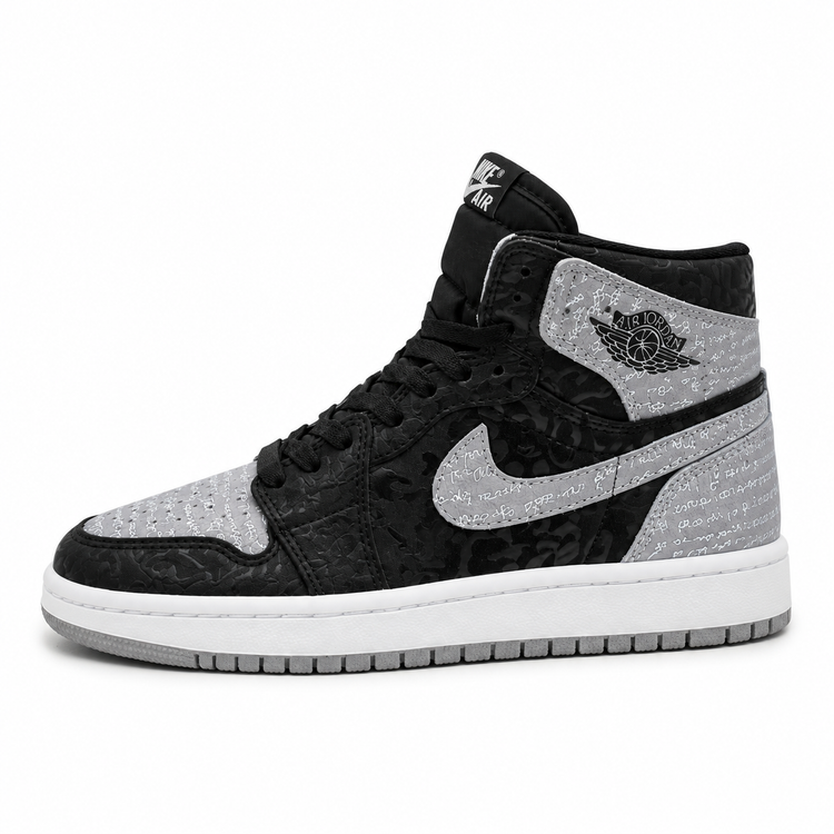 کتونی نایک جردن وان مشکی طوسی مدل Air Jordan 1 High Black Grey