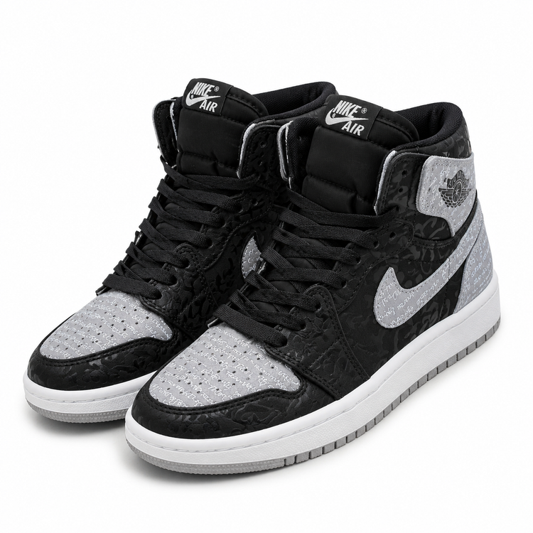 Nike Air Jordan 1 High Black Grey Script